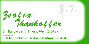 zsofia thanhoffer business card